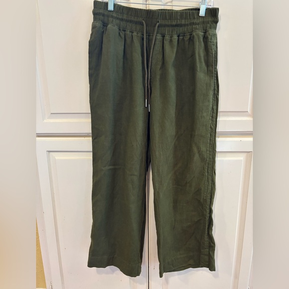 Quince Linen Trousers in Olive green. Large - Picture 5 of 5